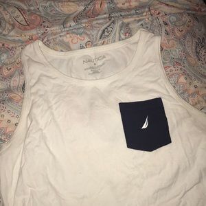 Nautica USA tank white with navy pocket